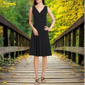 Lands End M black sleeveless fit & flare dress